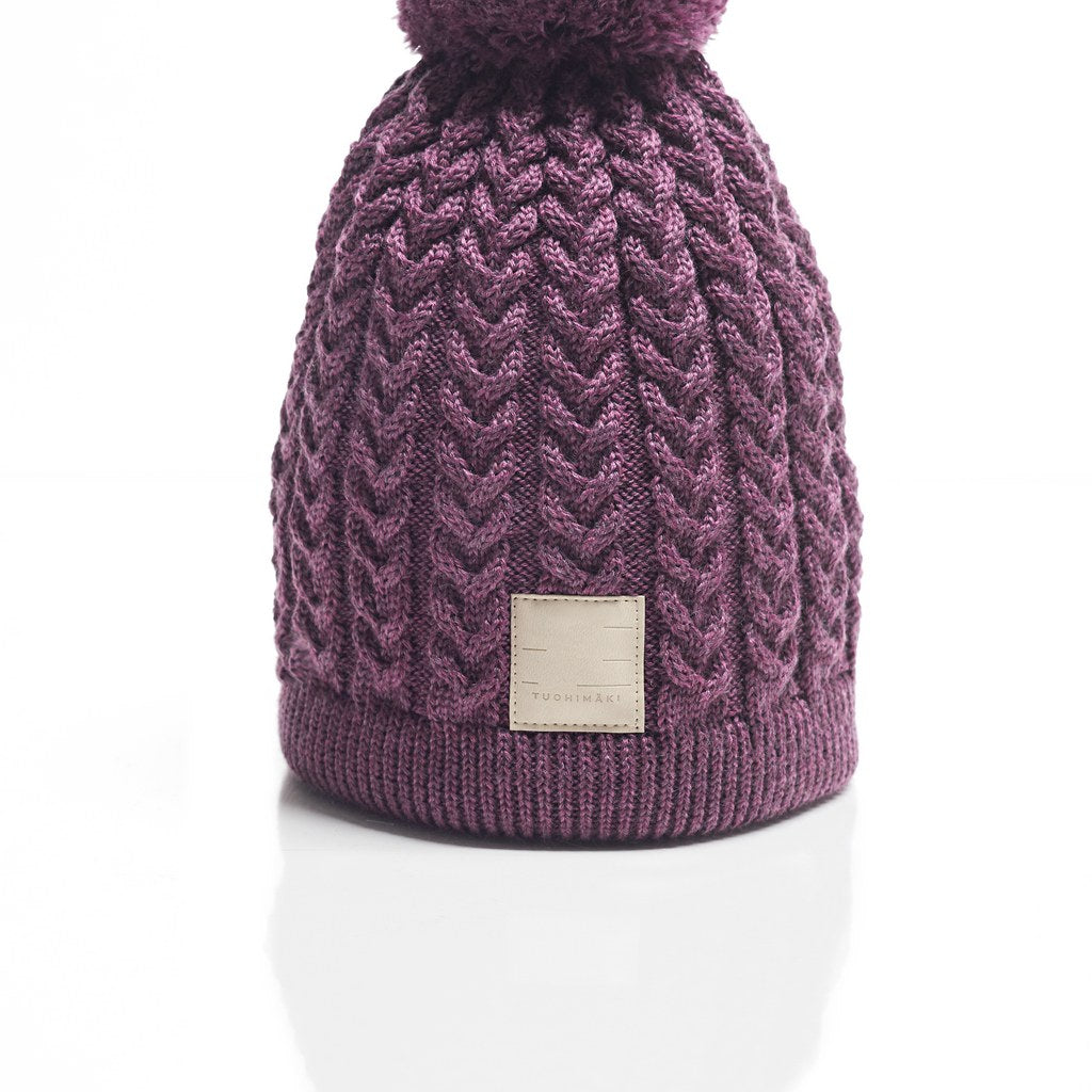 KATRI geflochtene Strickmütze aus Merinowolle mit Baumwollfutter