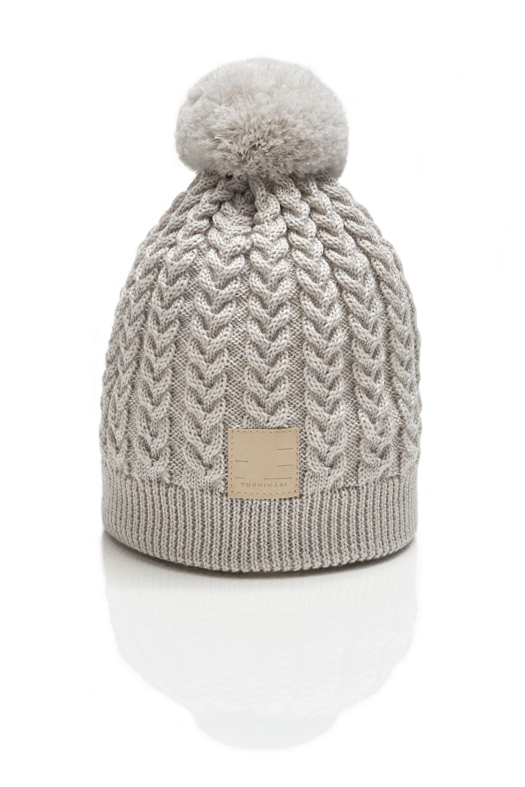 KATRI geflochtene Strickmütze aus Merinowolle mit Baumwollfutter