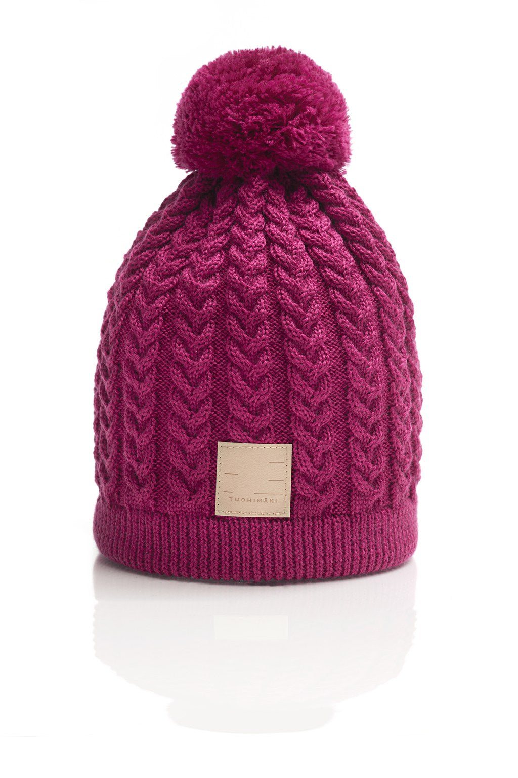 KATRI geflochtene Strickmütze aus Merinowolle mit Baumwollfutter